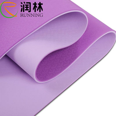 Светлый - пурпурная таможня не смещает циновка йоги TPE Pilates Eco дружелюбная складная с сумкой перемещения
