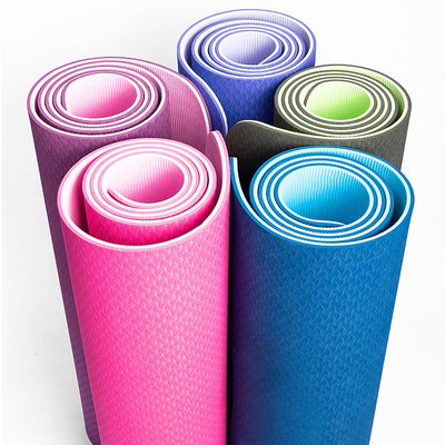 Циновки йоги Tpe двойного слоя логотип однослойной изготовленный на заказ 6 Mm для Exercisers йоги